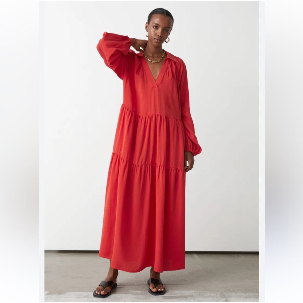 & OTHER STORIES Voluminous Tiered Maxi Dress